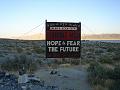 Burning Man entrance sign (far)